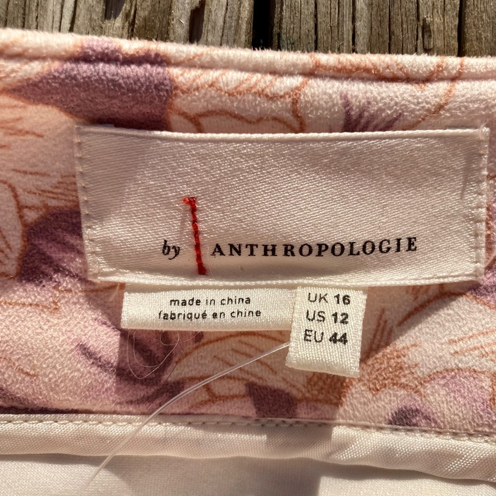 🆕 NWT by Anthropologie Skye Floral Lavender/Cream Ruffle Faux Wrap Skirt Sz 12 - Picture 9 of 16